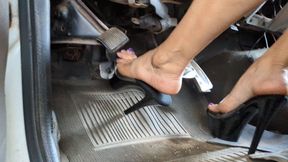 Katherine pedal pumping in ultra sexy pleaser black heels