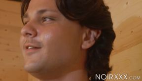 Sauna with naughty Enzo Muller evolved into a steamy ass plowing sessions