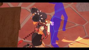 Genshin Impact Hentai - Xinyan Handjob and Blowjob - Japanese Asian Manga Anime Film Game Porn