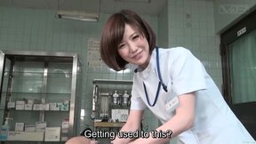 Subtitles CFNM Japanese woman doc handjob