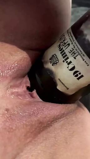 fucking a bottle in my wet pussy