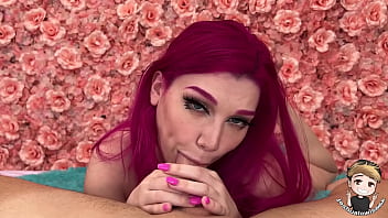 Hot Pink Hair Big Tit Girlfriend Gives BF Sloppy BJ Until He Cums On Her Face - BJ Bratz - Lily Lou