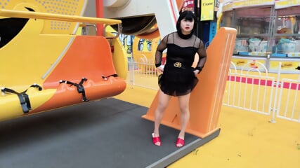 Wearing Stockings And Having A Big Penis Outdoors 2