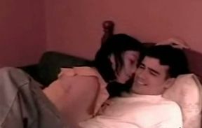 Cute brunette Asian girl sucking dick of a white dude