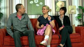 19 year old german sex therapist joins in sucking dick and riding cock