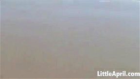 Teen Little April Tease By Playing in the Ocean