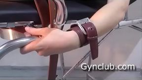 Hospital babe gets a kinky gyno chair examination