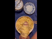 Today's menu - Cum Noodle; Eat It Or Starve!