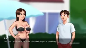 Cartoon cleaner gets fucked in the pool during Summertime Saga