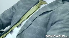 Suited Apolo Adri is ass pounded hard in the office by Dan Tyser