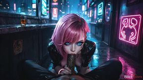 fucking the bitch hard in the neon cyber tavern [ai]