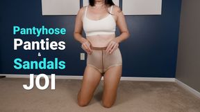 Pantyhose White Satin Granny Panties and Sandals JOI - Kylie Jacobsx - MP4 720p HD