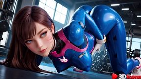 d.va got fucked by a big black cock while working out at the gym [ai]