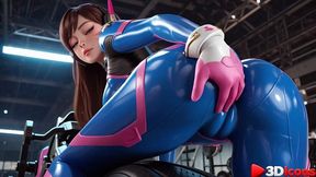 d.va got fucked by a big black cock while working out at the gym [ai]