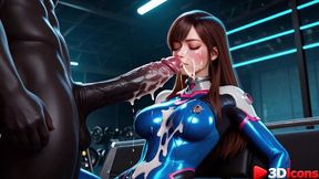 d.va got fucked by a big black cock while working out at the gym [ai]