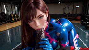 d.va got fucked by a big black cock while working out at the gym [ai]