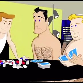 Poker Game Gay Cartoon in Portuguese