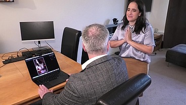 Boss finds out about my sexy side hustle and I need to use my oral skills to avoid a disciplinary!