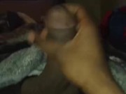 Stroking my 9 inch lightskin BBC till cum