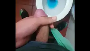 Chilean Guy Masturbates and Cums in Bathroom Solo Scene