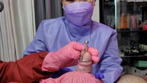 Urethral sounding while on chastity