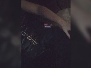 Transgirl teases leather corset