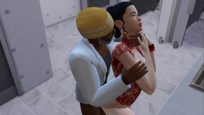 Asian MILF cheats with BBC in reverse gang bang