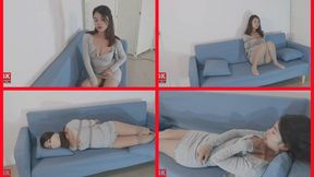 4K010 A girl alone at home