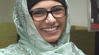 Library masturbation with cute Arab pornstar Mia Khalifa