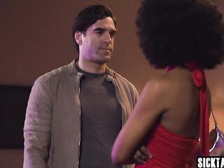 Tiny titties black cheater Olivia Jay banged her large ramrod lover Ken Feels