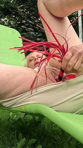 Mega Dildo in My Prolapse Pussy