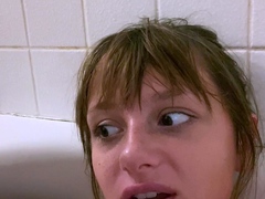 Fabulous softcore solo shower tease