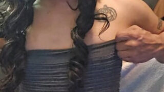 ハイヒールとランジェリーを身につけた女装男子がディルドでアナルを快楽に味わうアマチュア自家製クリップ