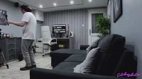 Tattooed MILF gives sloppy BJ while recording