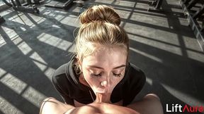 the blonde loves to bounce on my penis while i m working out [ai]