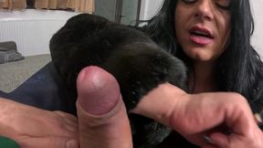 slutty mature deepthroat & cum play on my black fur coat