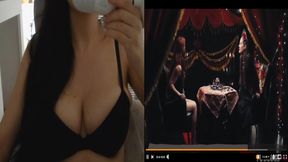 Redhead swallowed every futa dick drop cumshot in mouth while gagging