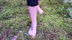 Beautiful Dirty Feet Trampling On a Bed Of Moss hdmp4