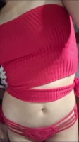 Babe Cloe - Cloe's Sizzling Solo: Vertical Video Topless in Red Lingerie