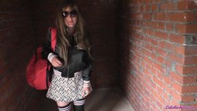 Student smoking in abandoned house sucking dick stranger and fucking