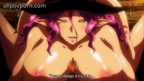 hot dark MILF anime elf likes to fuck in the cave