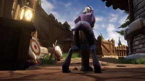 draenei grinding on a pole in broad daylight - warcraft porn parody