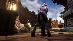 draenei grinding on a pole in broad daylight - warcraft porn parody