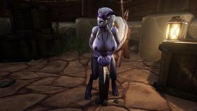 draenei grinding on a pole in broad daylight - warcraft porn parody