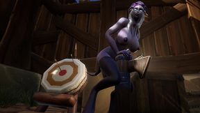 draenei grinding on a pole in broad daylight - warcraft porn parody