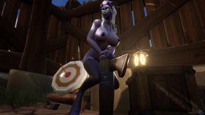 draenei grinding on a pole in broad daylight - warcraft porn parody