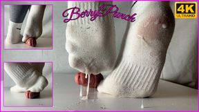 Unaware Sockjob And Cock Trampling in Dirty Nike Socks - Cock Crush - Cockbox - Foot Fetish - 4K