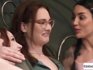 Scarlet Skies and her bffs Vanessa Sky and Coco Lovelock begin stripping her stepmom Siri Dahl. Shes facesitting the mother i'd like to fuck during the time that they lick her cunt.