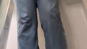 Jeans Wetting & Masturbating in Pink Panties