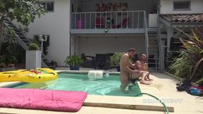 Slut fucked raw in the swimming pool